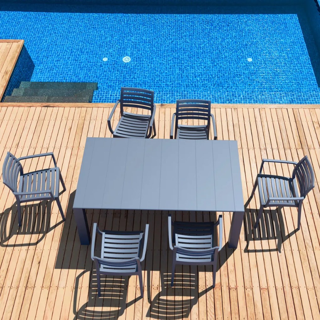 ARTEMIS záhradná stolička s podrúčkami dark grey