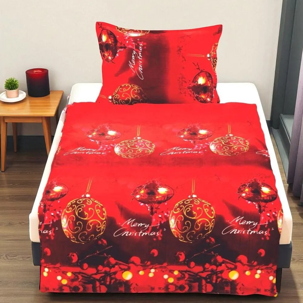 Jemné mikroplyš obliečky Homa LEVINA RED CHRISTMAS 140x200 cm