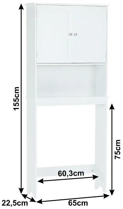 Skříňka nad WC, bílá, ATENE TYP 5