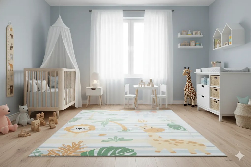 Detský koberec KIDS obdĺžnikový z polyesteru – jemný a odolný Rozmer: 140x200 cm