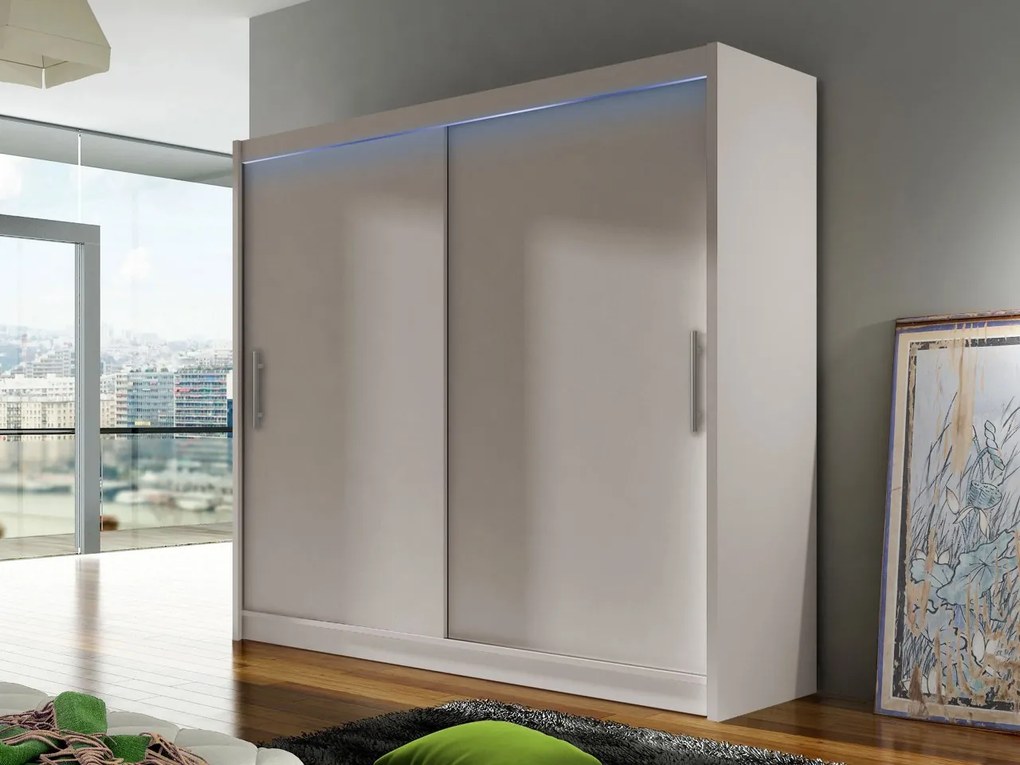 Skriňa London I 180, Farby: kašmír, Osvetlenie: osvetlenie LED RGB - farebné