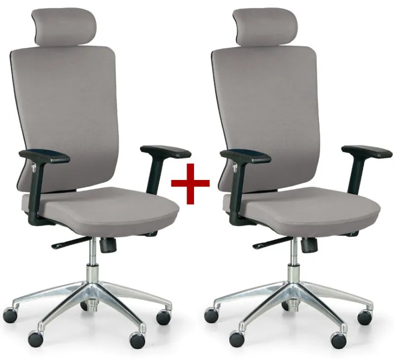 Kancelárska stolička NED F 1+1 ZADARMO, sivá