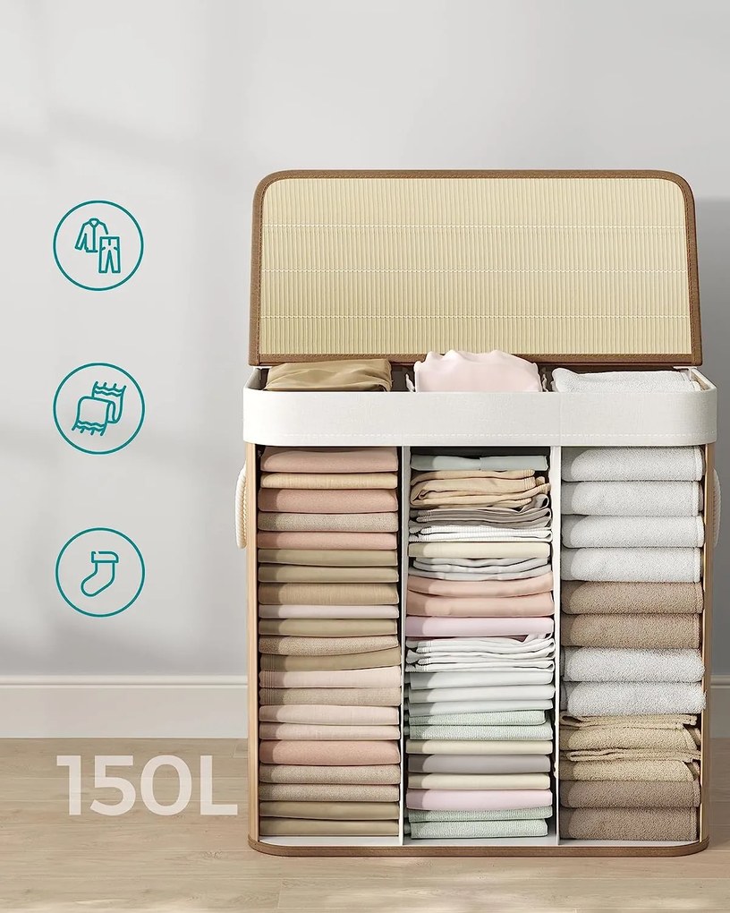 Kôš na bielizeň OLI 150 l hnedý