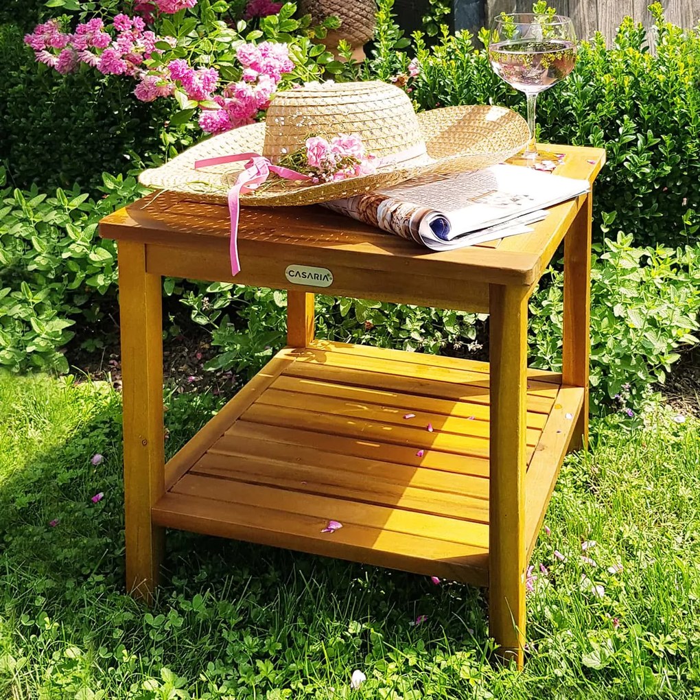 Drevený odkladací stolík WASHINGTON, 45x45x45cm, hnedá Casaria