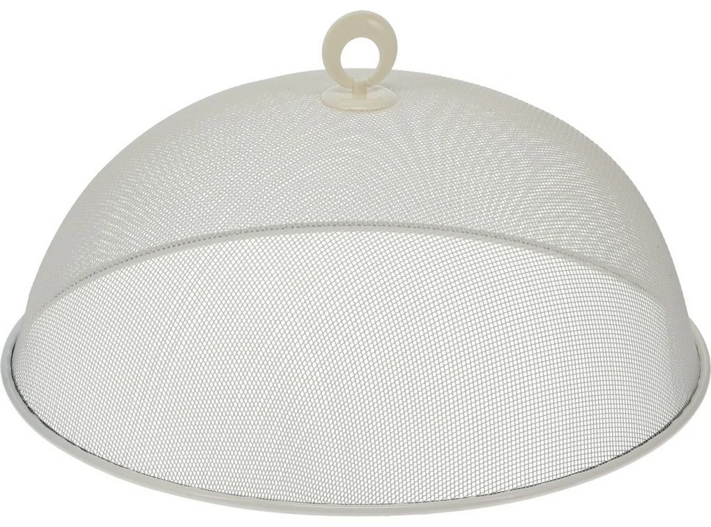 Kovový poklop na potraviny, pr. 35 x 14 cm, biela