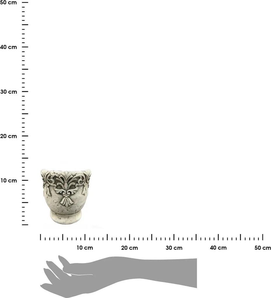 Cementový květináč KLASSIK šedý