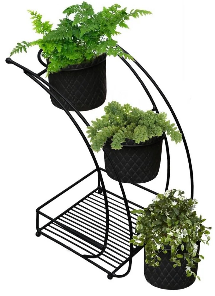 Stojan na kvety 37x19 cm čierna/kov