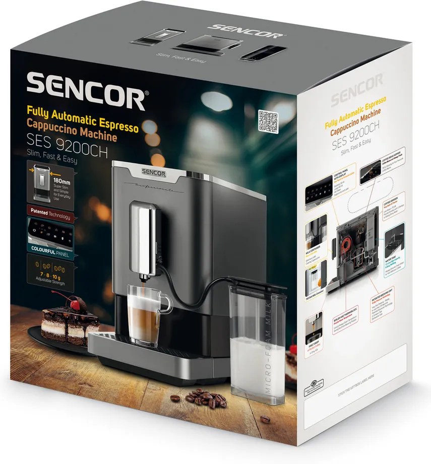 Sencor SES 9200CH kávovar, strieborná