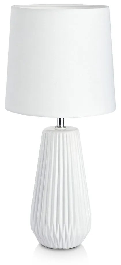 Biela stolová lampa Markslöjd Nicci, ø 19 cm