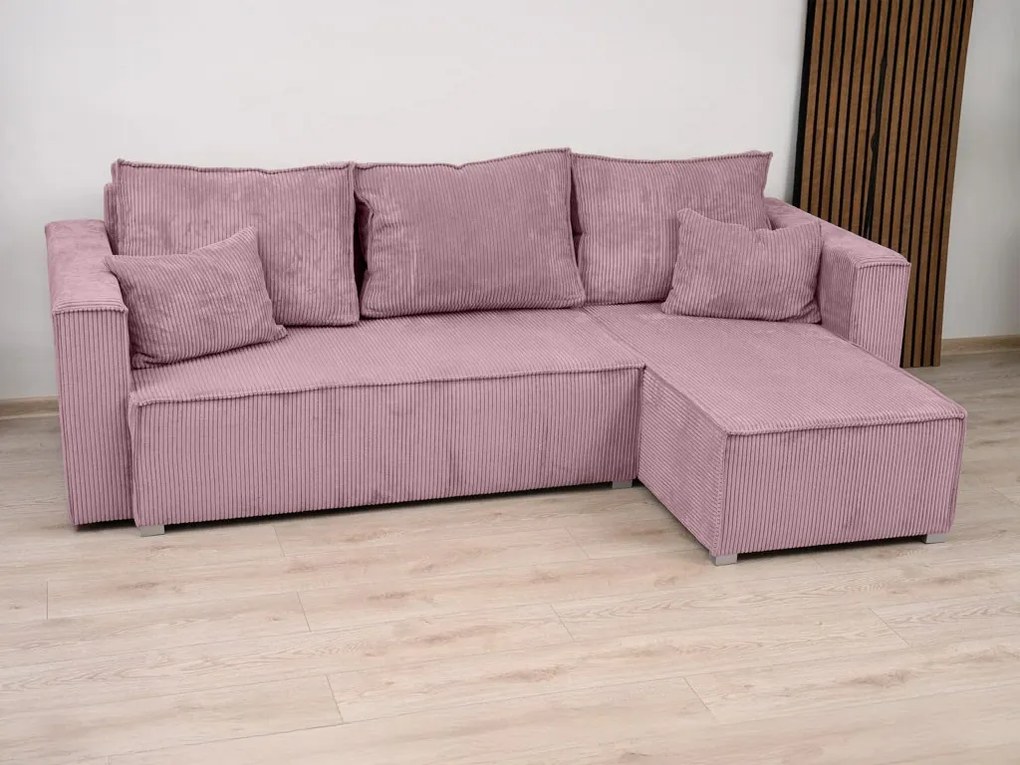 Svetlofialová rohová pohovka SMART COSARO, obojstranná + 2 vankúšiky ZDARMA