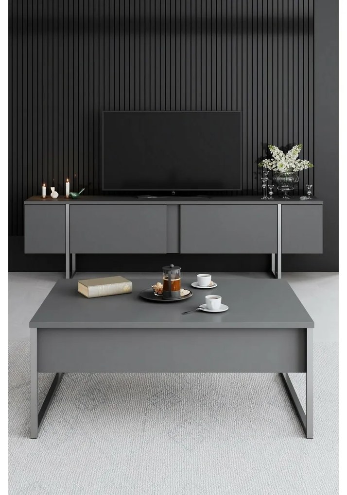 Konferenčný stolík Luxe Anthracite and Silverstolík