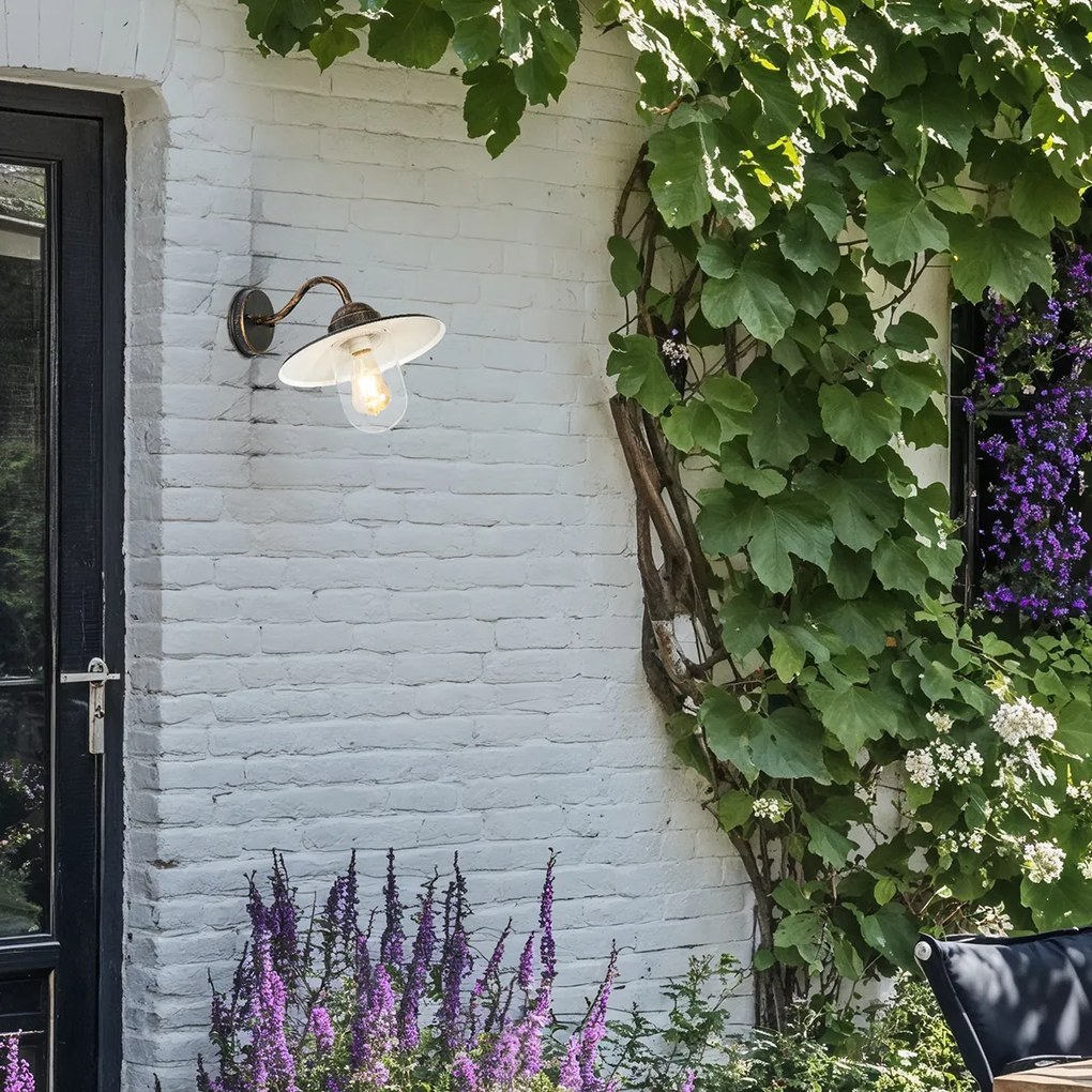 Rustikálna vonkajšia nástenná lampa staroružová IP44 - Kansas