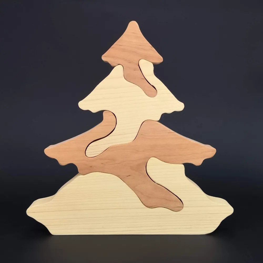 AMADEA Drevené puzzle strom 25 cm
