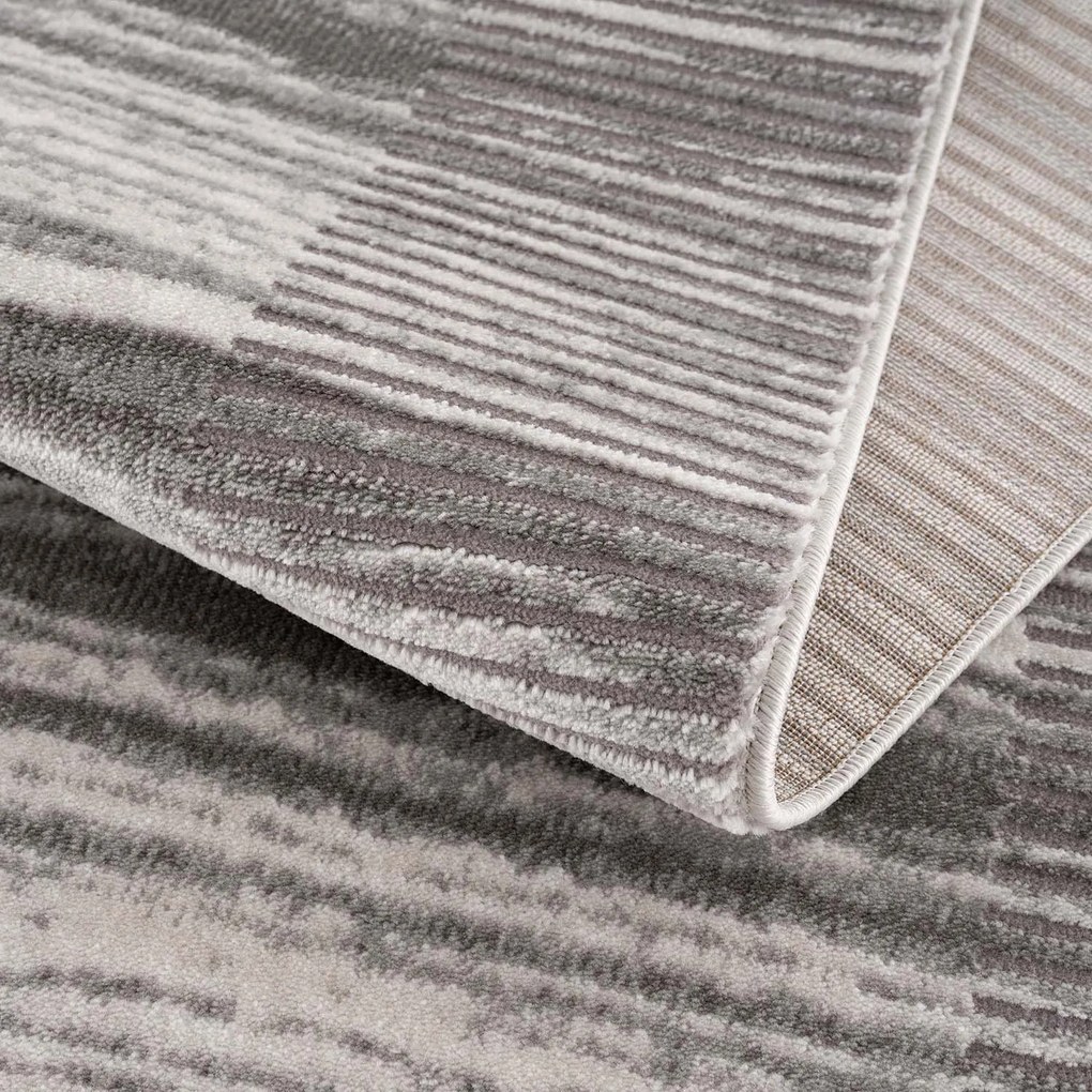 Dekorstudio Moderný okrúhly koberec NOA - vzor 9301 sivý Priemer koberca: 160cm