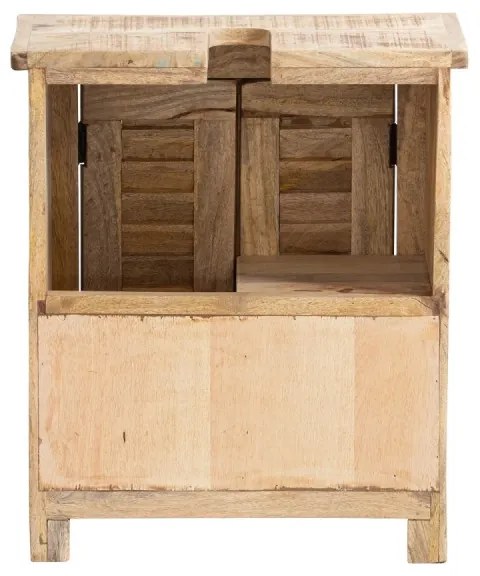 furniture-nabytek.cz - Masívna skrinka pod umývadlo Caribou z mangového dreva, lakovaná, hnedá – 52×30×60 cm