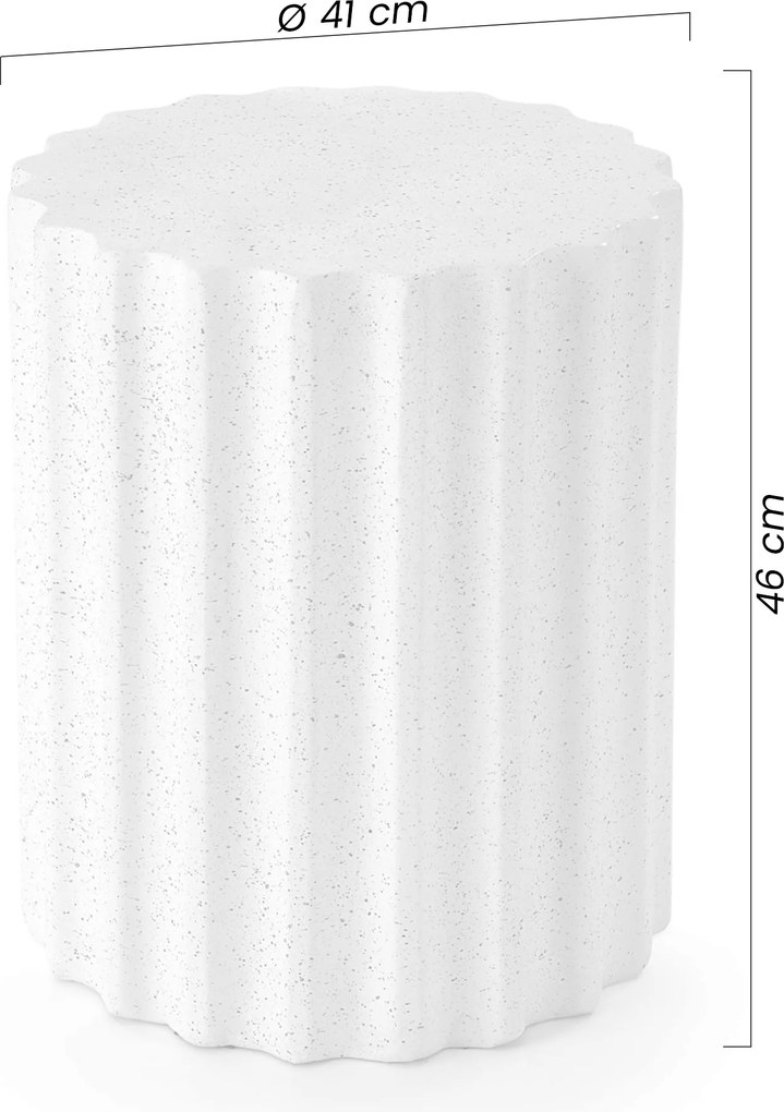 Okrúhly konferenčný stolík Tiaris 41 cm - biele terrazzo