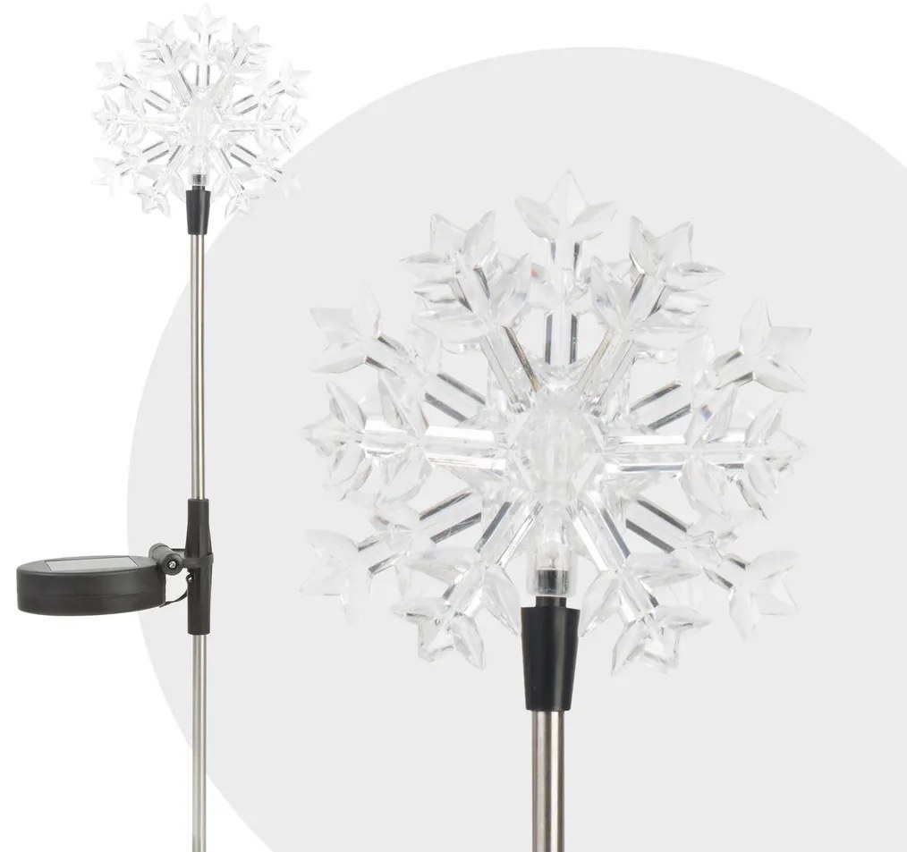 LED solárna lampa, snehová vločka 75cm