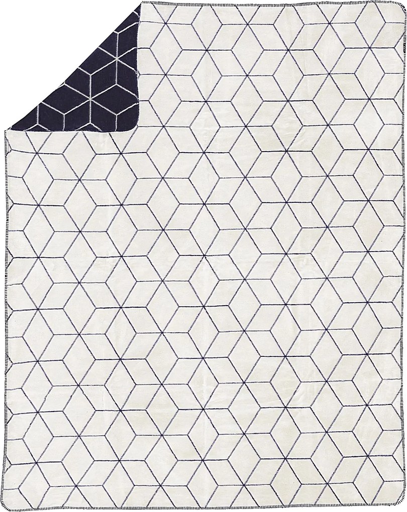 Deka Cotton Cloud 150x200 cm v námorníckej farbe so smotanovou kombináciou