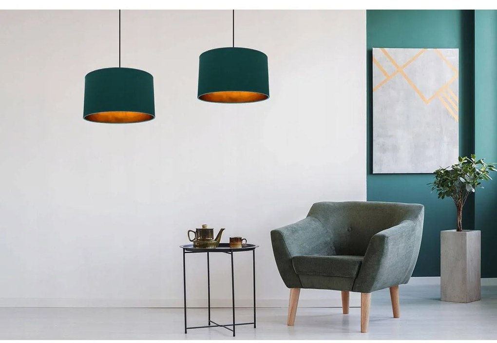 Závesné svietidlo Shade, 1x textilné tienidlo (výber zo 6 farieb), (výber z 3 farieb konštrukcie), (fi 35cm), lp, g