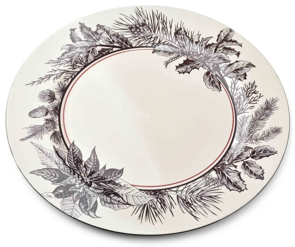 Dekorativní podtalíř BLANCHE FESTIVE V 33 cm bílý s vánočním motivem