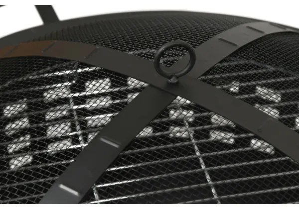 Prenosné ohnisko na drevo s roštom čierna