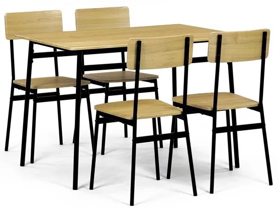Autronic BONTEC Jedálenský set so 4 stoličkami, 110x70x76cm, mdf, divoký dub, AUT-O2155 OAK Farba: Prírodné