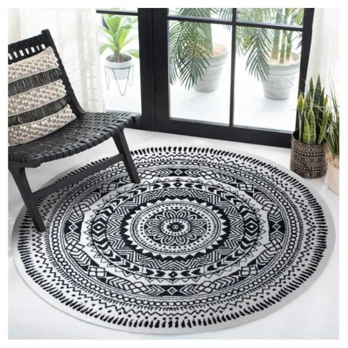 Kusový koberec Matto krémovo sivý kruh 160cm