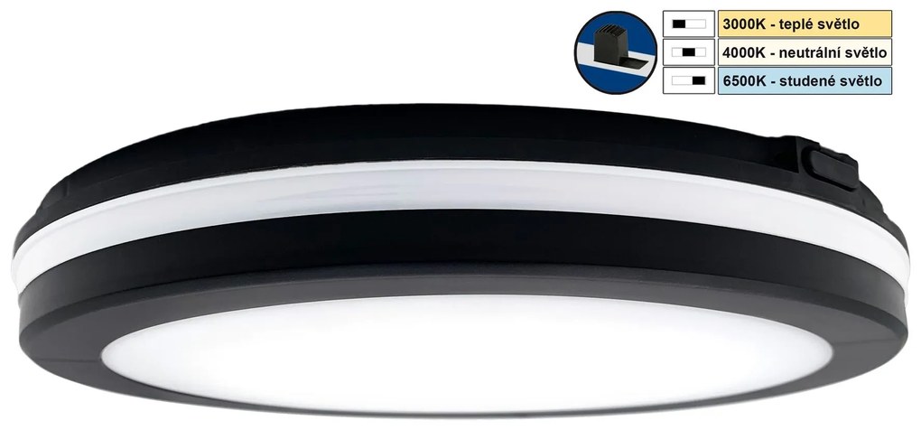 TOP LIGHT Svetlo stropné Comet 30C CCT, Čierna