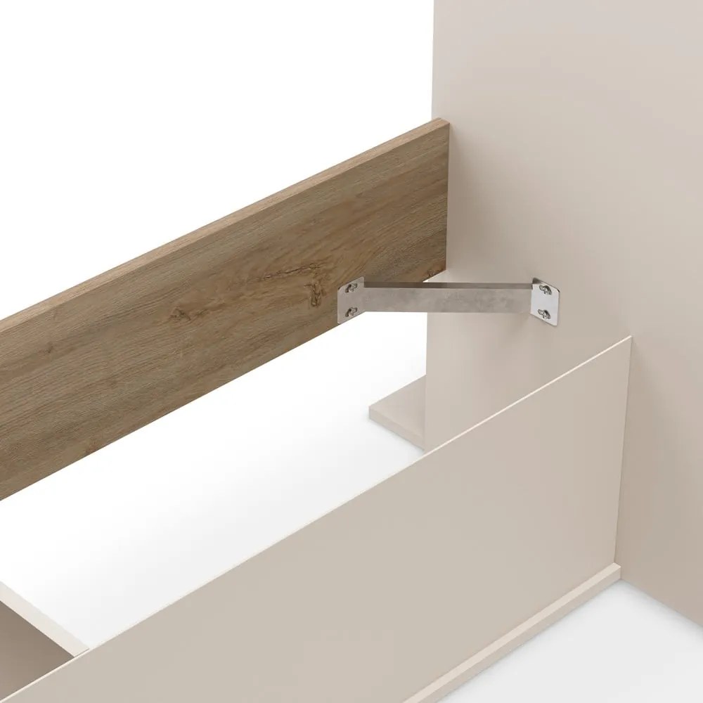 Dvojlôžková posteľ v dekore duba s úložným priestorom bez roštu v bielo-prírodnej farbe 160x200 cm Albo – Marckeric