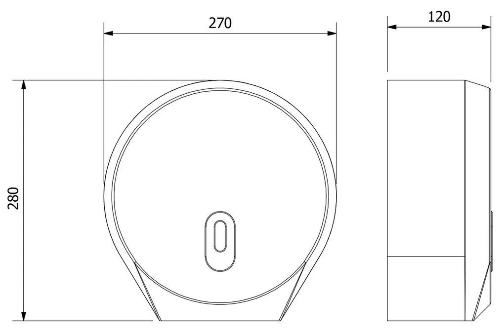 AQUALINE 1319-90 Emiko zásobník na toaletný papier do priemeru 26 cm, ABS biela