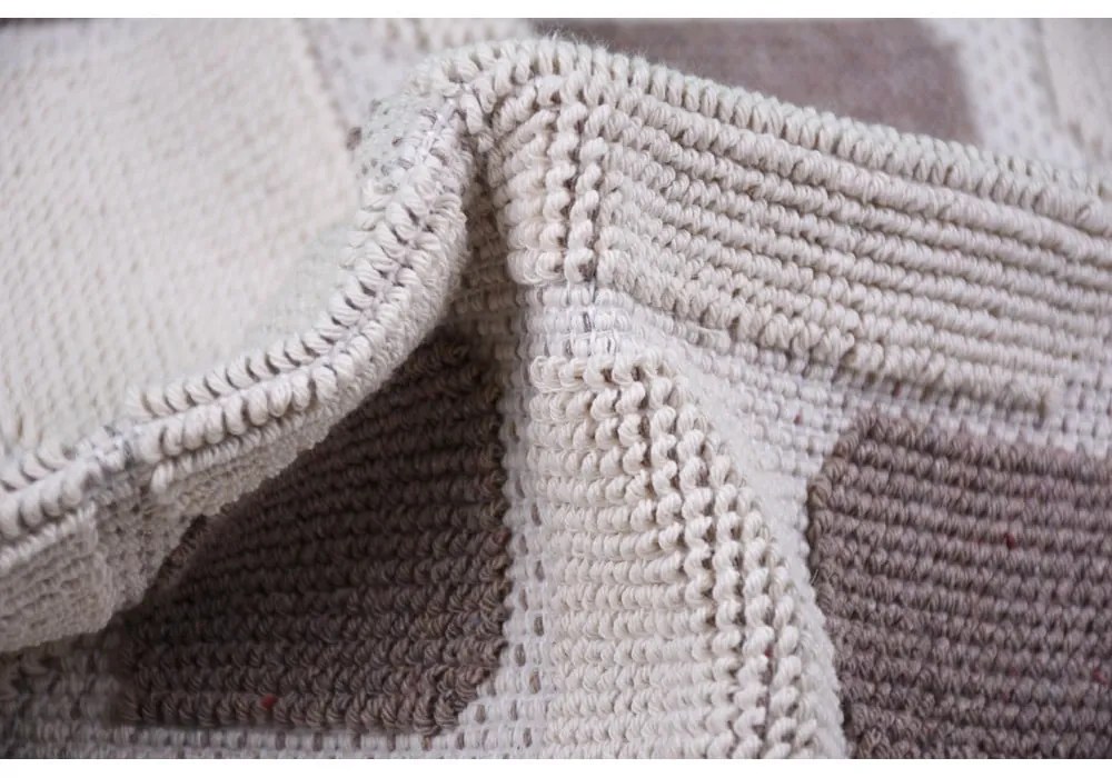 Béžový bavlnený koberec Vitaus Mozaik, 60 x 90 cm