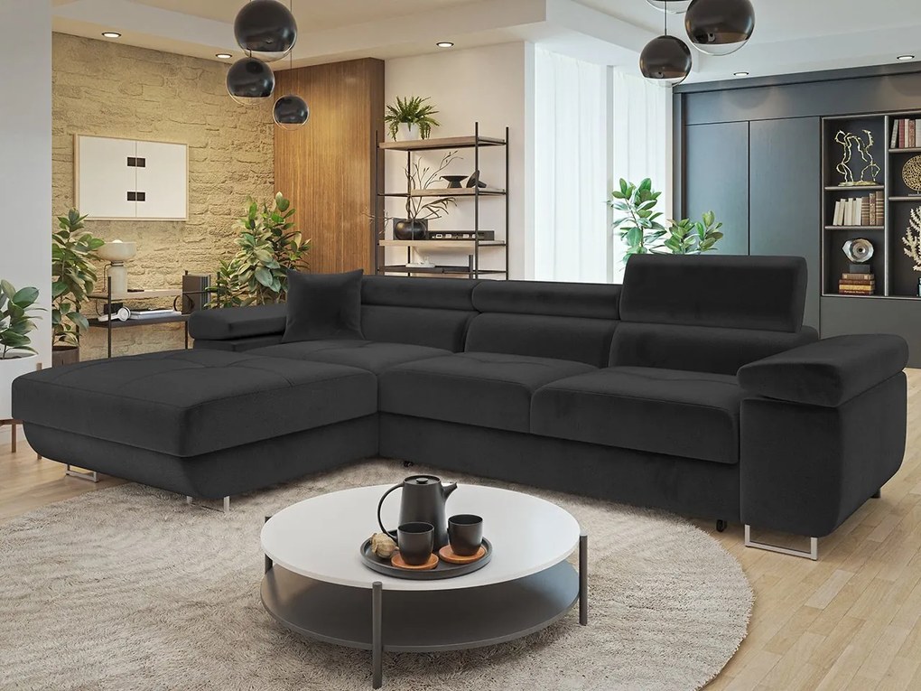 Rohová rozkladacia sedačka v tvare L Torezio Mini, Dostupné poťahy: Manila 18, Strana: pravá