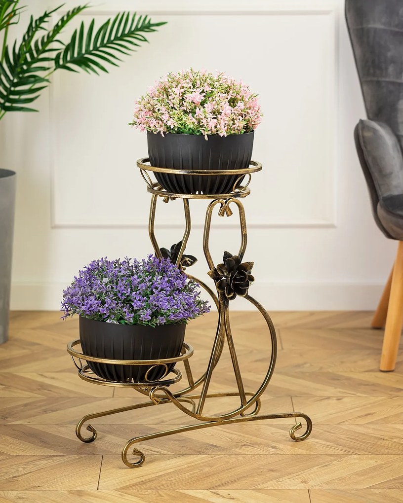 STOJAN NA KVETINÁČ FALA 64X30X54 CM ZLATÁ