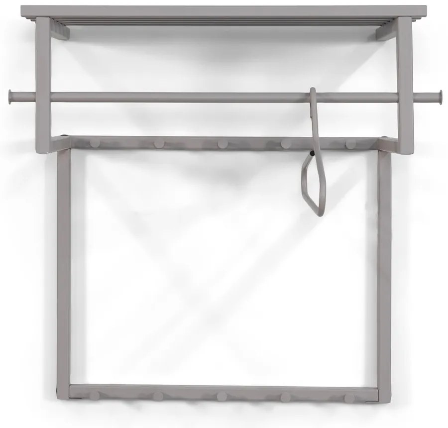 Taupe kovový nástenný vešiak s poličkou 76 cm Rizzoli – Spinder Design