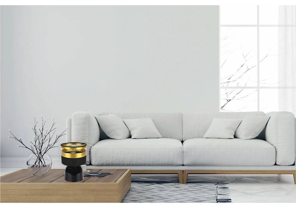 Stolná lampa Intense Gold, 1x textilné tienidlo (výber zo 6 farieb), (výber z 3 farieb konštrukcie)