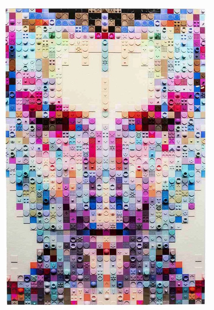 Pixel Face sklenený obraz viacfarebný 120x80 cm