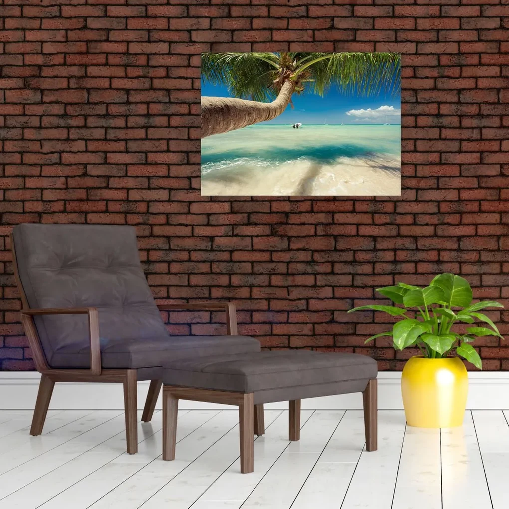 Obraz - Čisté more s palmou (70x50 cm)
