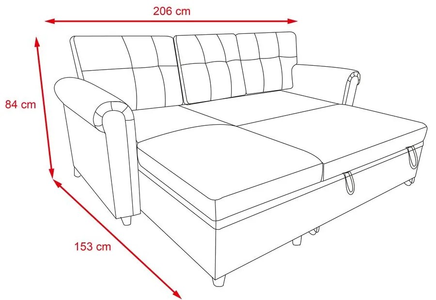 Rohová rozkladacia sedacia súprava Catini NESTA sivá