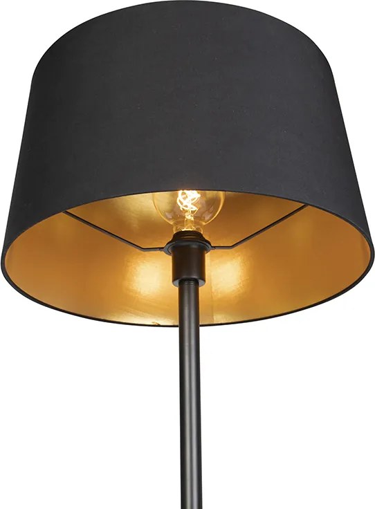 Moderná stojaca lampa čierna s čiernym tienidlom 45 cm - Simplo