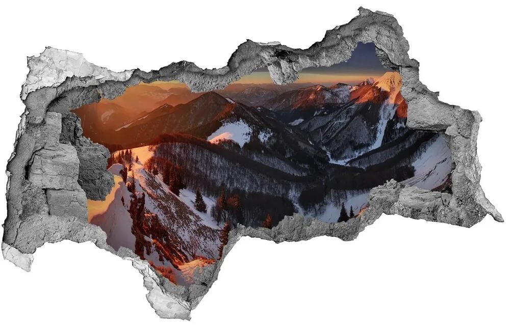 Nálepka fototapeta 3D výhľad Zima na horách nd-b-80261323