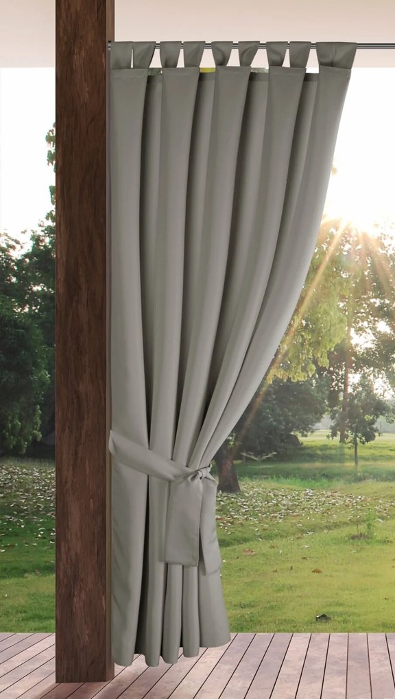 ZÁHRADNÝ VODEODOLNÝ ZÁVES NA PÚTKACH GARDEN 155X220 CM STRIEBORNÁ