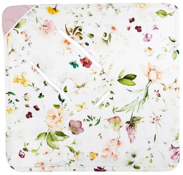 Lionelo - Zavinovačka do autosedačky TRAVEL SWADDLE 90x90 cm Ružový kvet