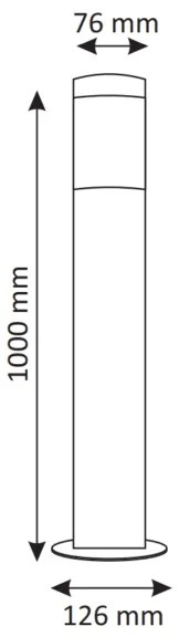 LED stmievateľná vonkajšia lampa LIVIA 1xE27/6W/230V 100 cm IP44 strieborná