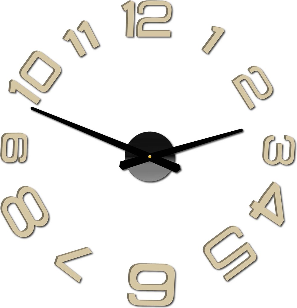 SENTOP | Moderné nalepovacie nástenné hodiny | 3D hodiny 12S053-Wanduhr HEU- analógové