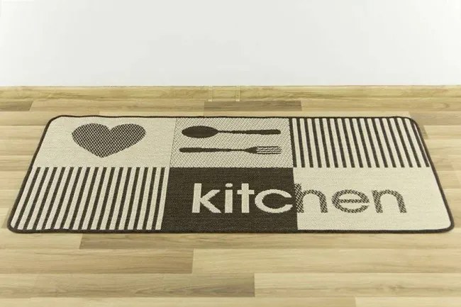 Protišmykový kuchynský koberec/ behúň Flex 19053/19 hnedý