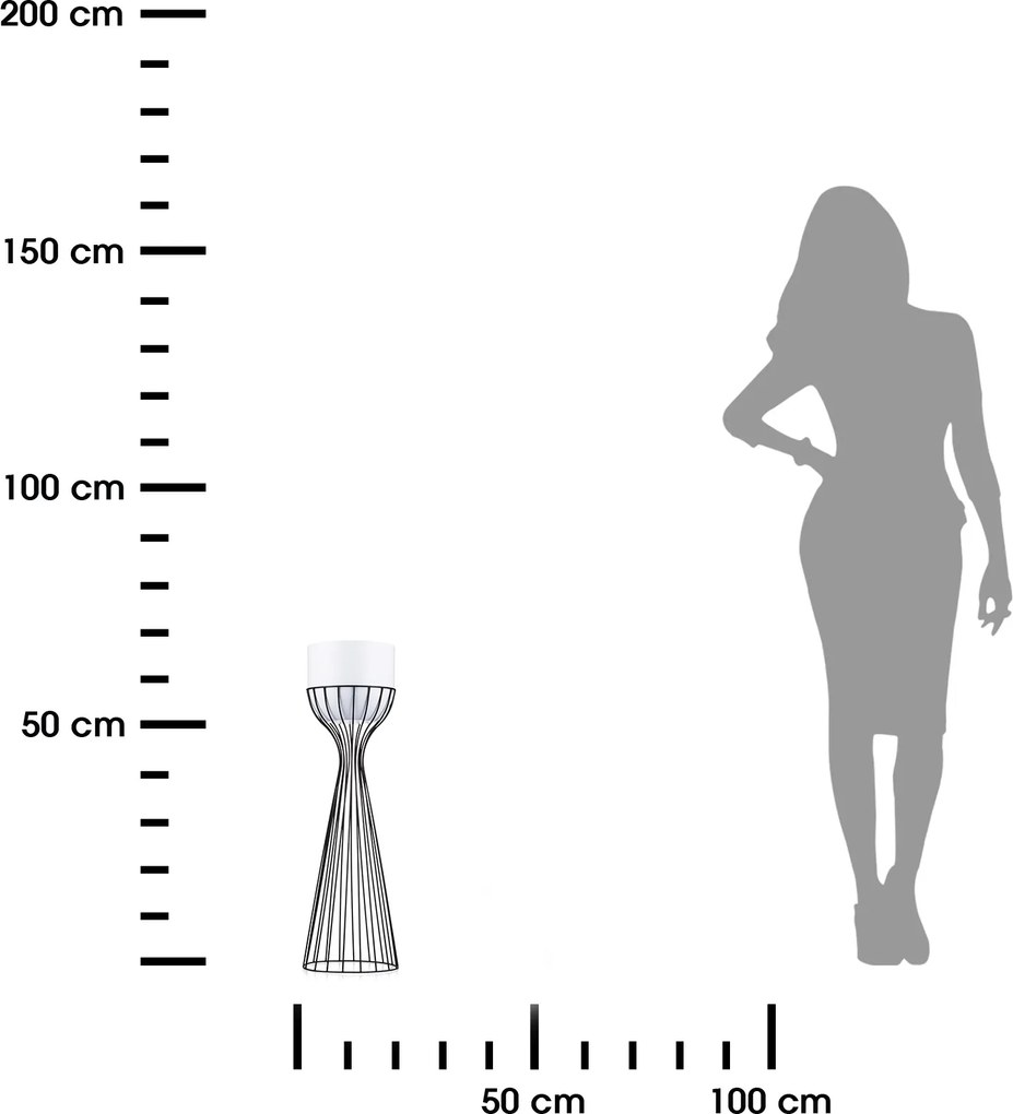 KOVOVÝ KVETINÁČ SO STOJANOM GLAM 68X20 CM BIELA/ČIERNA