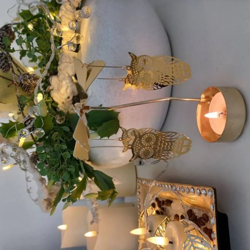 DECOLED Andělské zvonění, 8 x 13 cm, sovy, zlaté