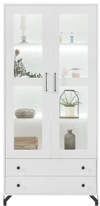 Vitrína Bergen Be2 Biely Lux/Biely Lesk