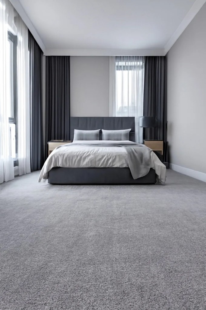 Spoltex, Metrážny koberec Elizabet 274 sv. šedá, na mieru, šíře 4m, šedá, filc, chodba / predsieň