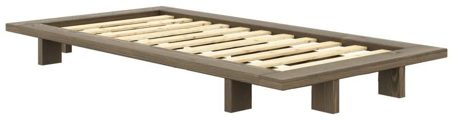 Hnedá jednolôžková posteľ z borovicového dreva s roštom 90x200 cm Japan – Karup Design